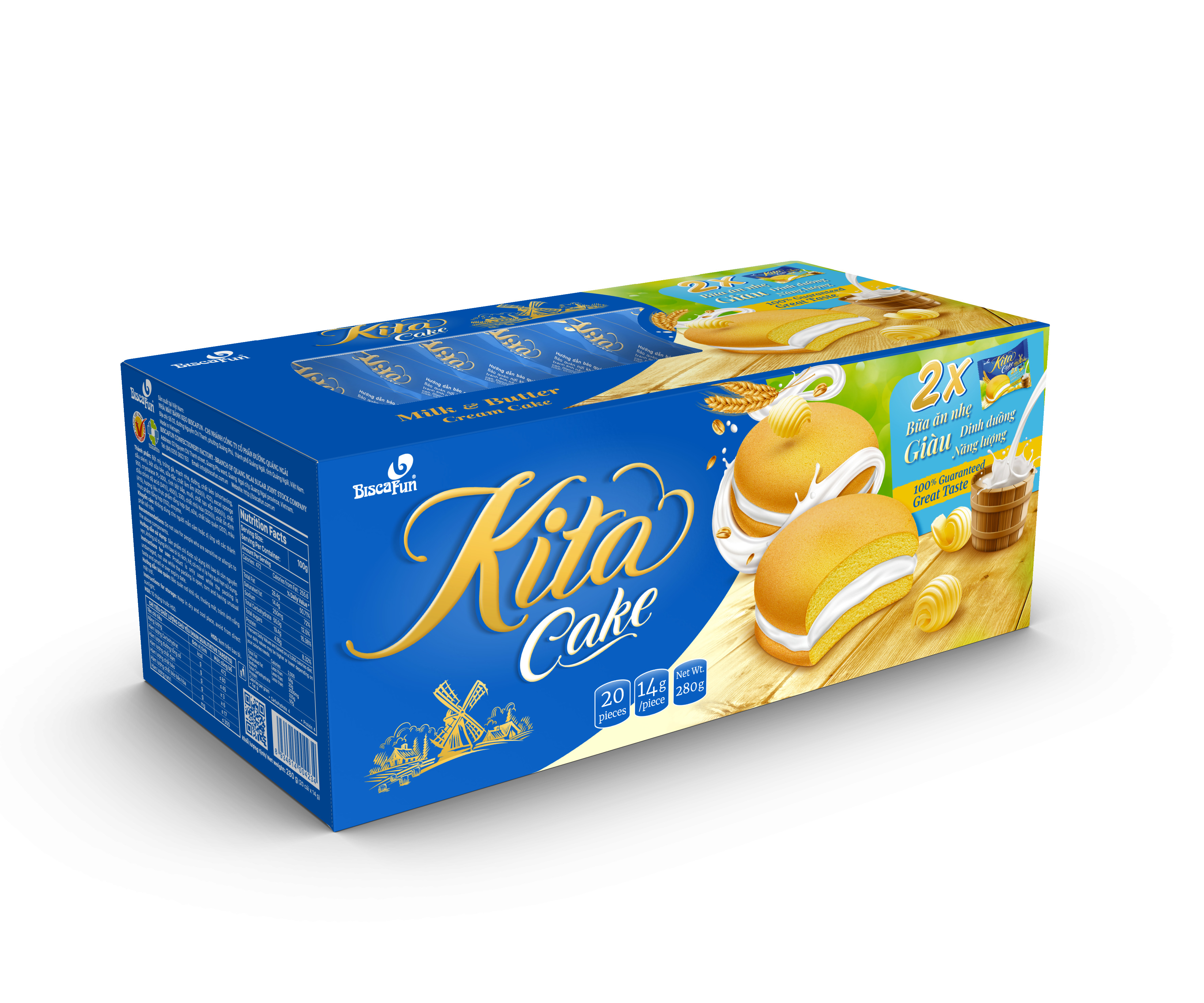 KHAY KITA CAKE BƠ SỮA 280g